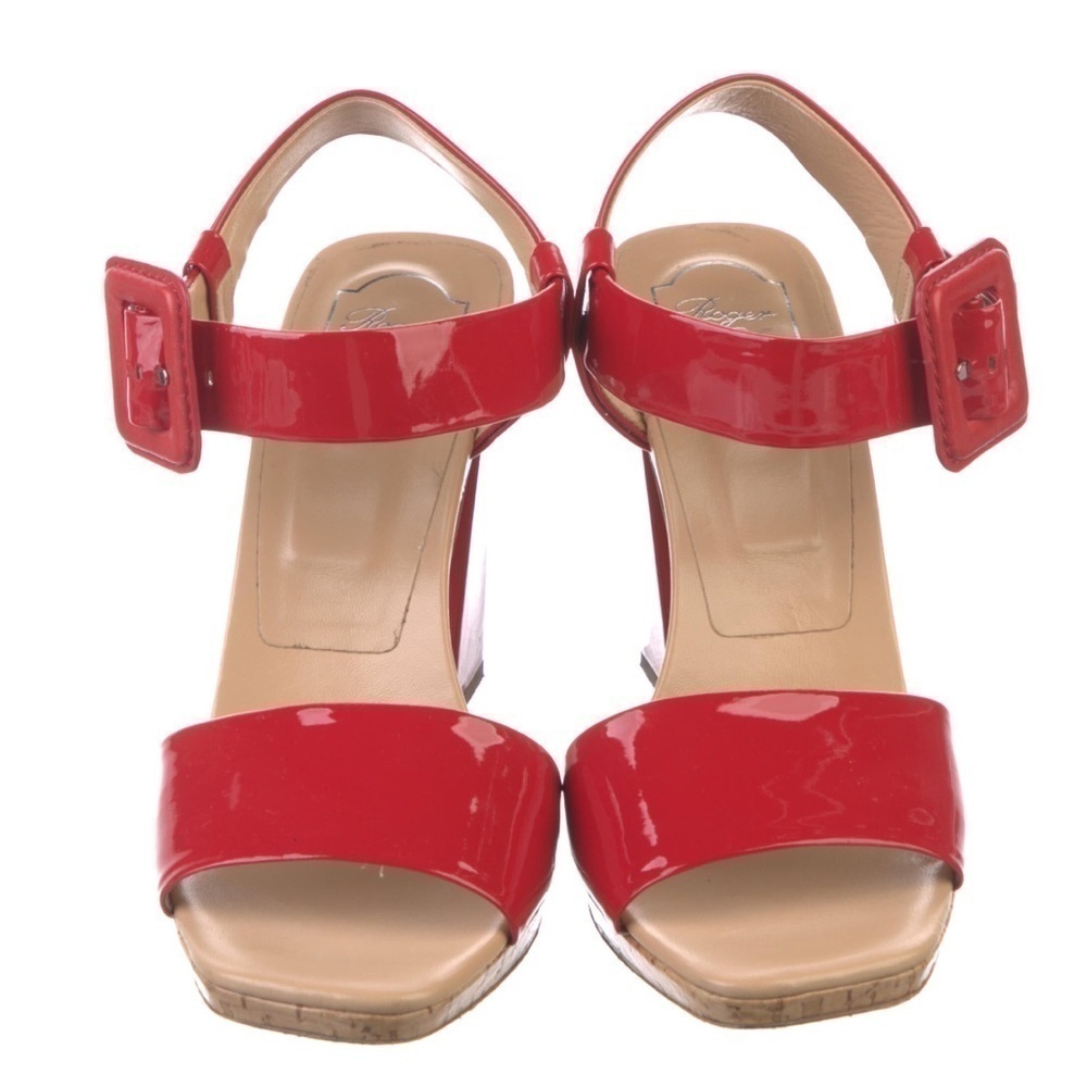 Roger Vivier Red Patent Leather Sandals - Picture 6 of 6